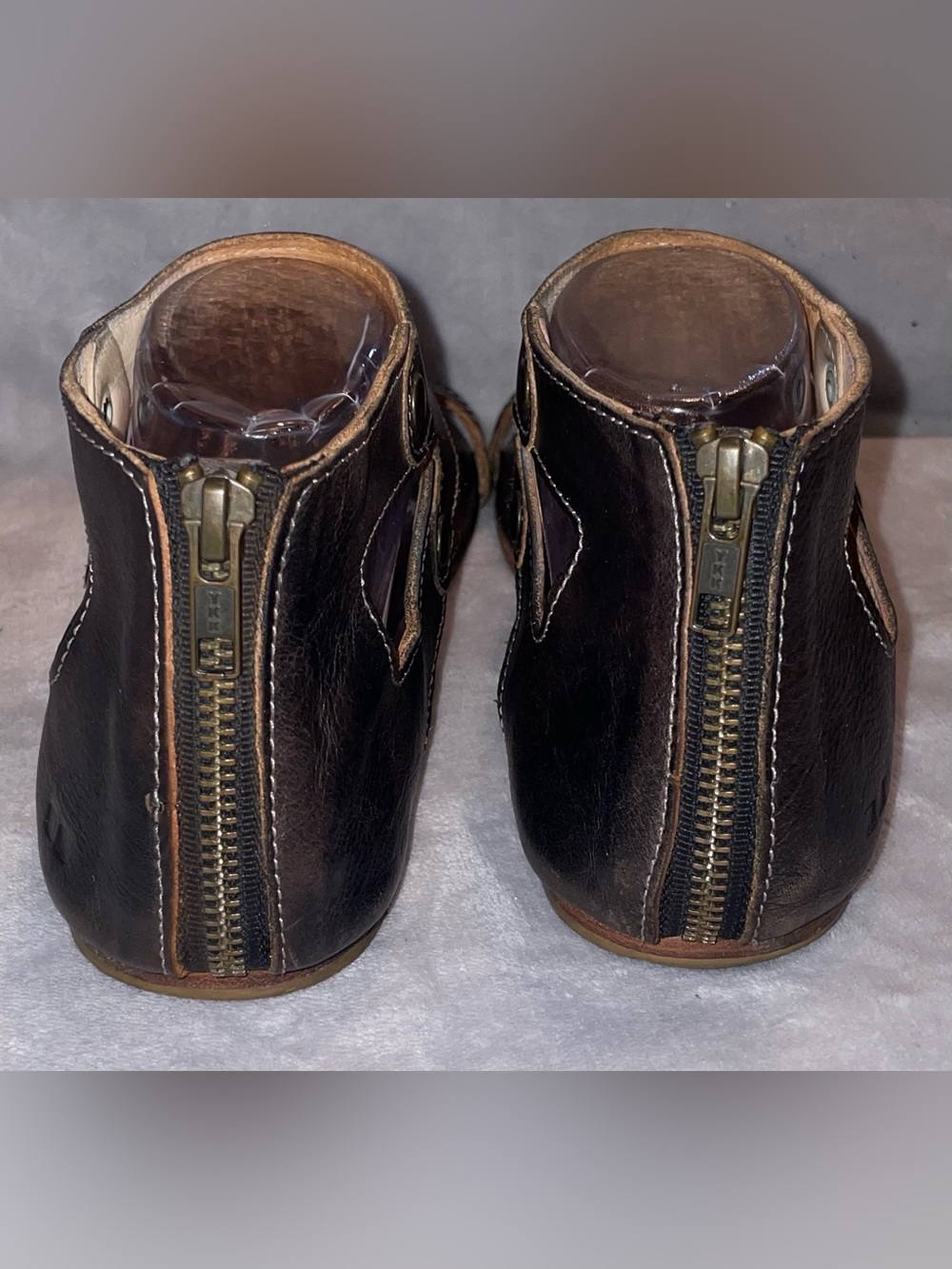 Bed Stu Women’s Size 11 Soto Brown Leather Ankle Cuff Sandals Zip Back Gladiator - Picture 5 of 11